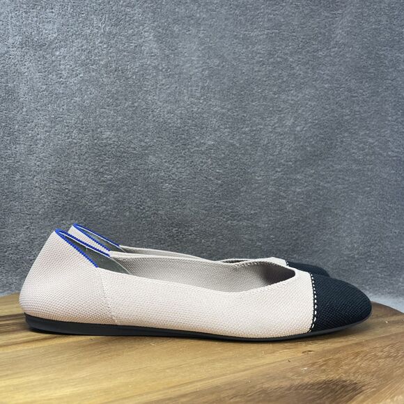 Rothy's Two-Tone Flats in Black and Cream - Picture 2 of 9